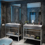 Console de salle de bain en acier inoxydable | Lavabo en marbre glacé | VMS 30"