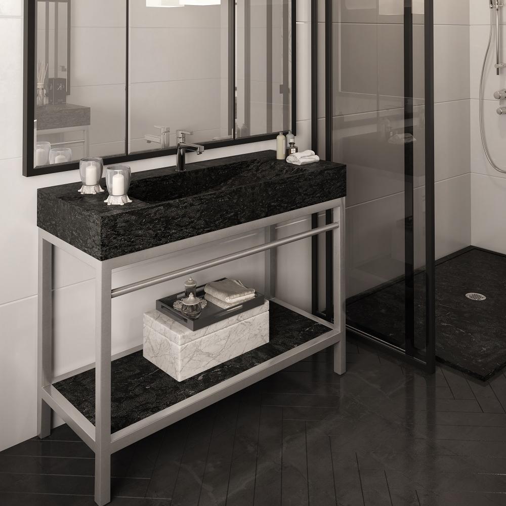 Stainless Steel Bathroom Console | Limestome Sink | VNM 36