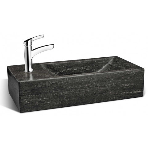 Limestone Block Sink | Solid Natural Stone | LPG-016 18"