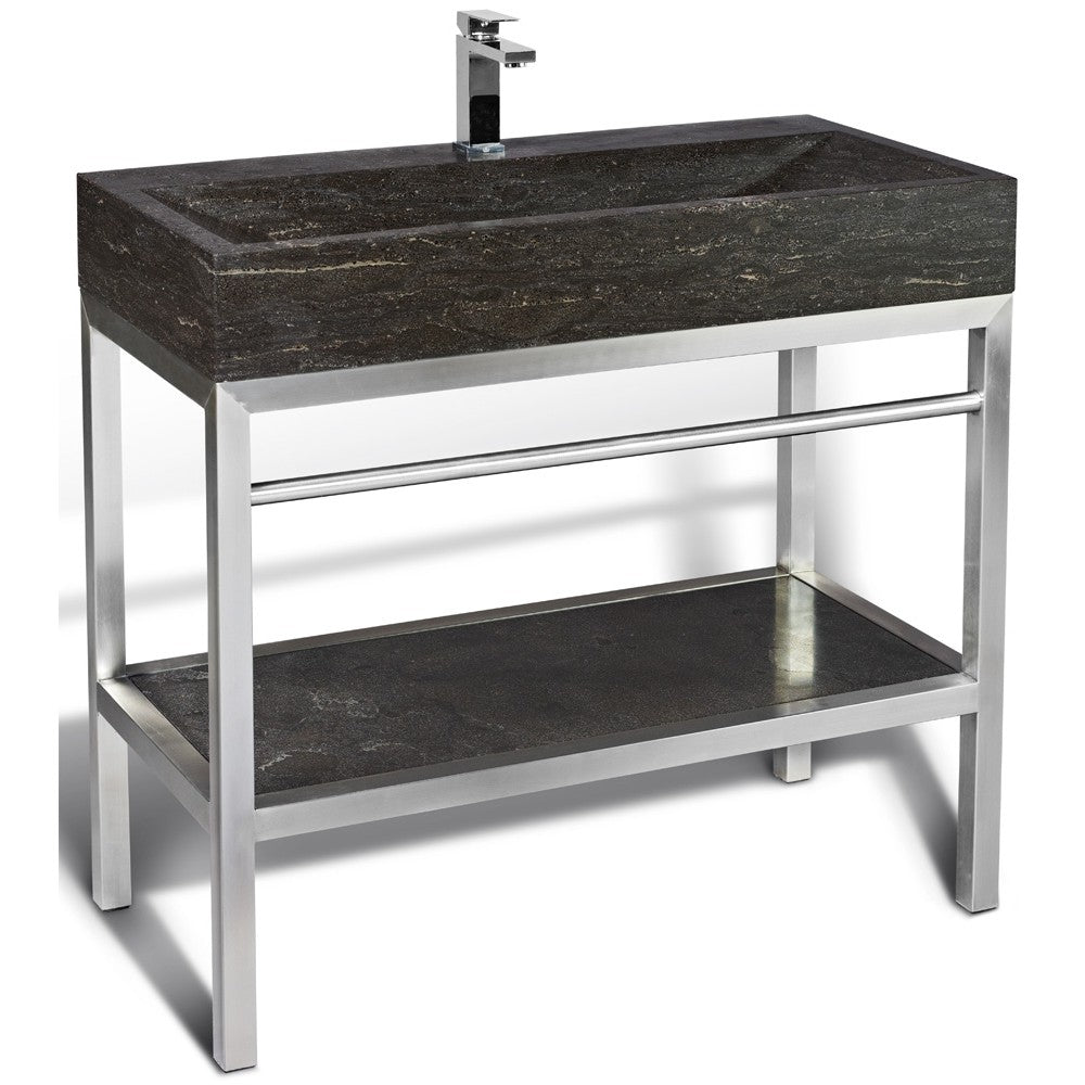 Stainless Steel Bathroom Console | Limestome Sink | VNM 36