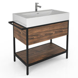 Solid Wood Bathroom Vanity / Console | Drawer & Shelf | Composite Sink | VNG-TOP 36"