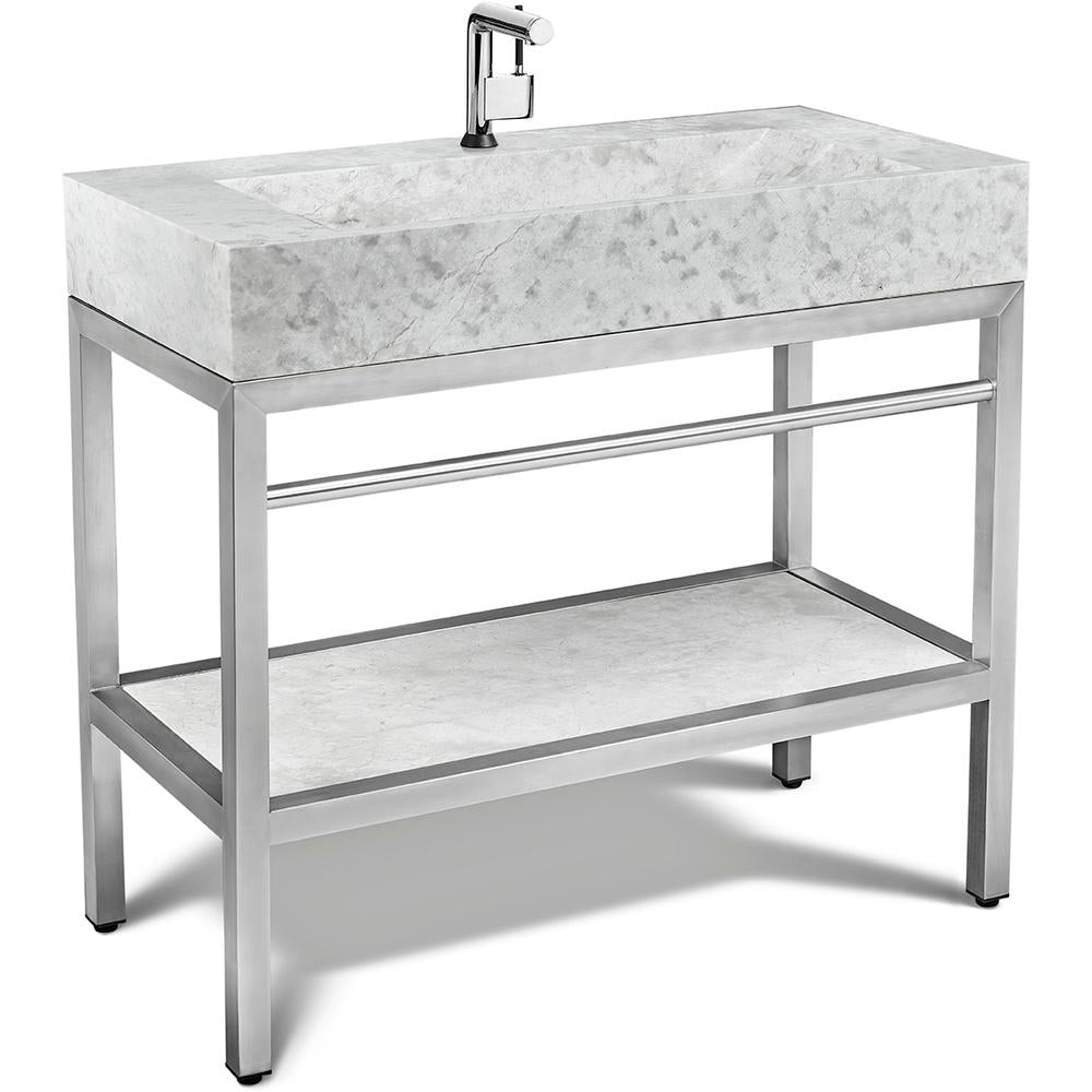 Stainless Steel Bathroom Console | Ice Marble Sink | VMS 36