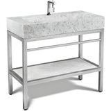 Stainless Steel Bathroom Console | Ice Marble Sink | VMS 36"
