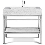 Stainless Steel Bathroom Console | Ice Marble Sink | VMS 36"