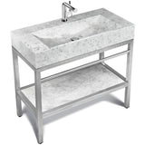 Console de salle de bain en acier inoxydable | Lavabo en marbre glacé | VMS 36"