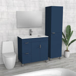 Vanité de salle de bain bleue | Évier composite Endurall | VMA 36"