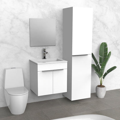 White Floating Bathroom Vanity | Doors | Composite Sink | VMO 24"