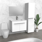 Vanité de salle de bain flottante blanche | Portes | Évier composite | VMO 36"