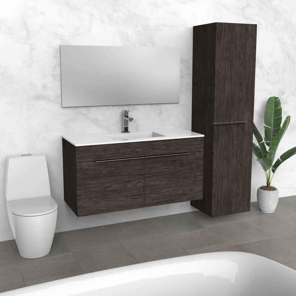 Butternut Floating Bathroom Vanity | Doors | Composite Sink | VMO 48
