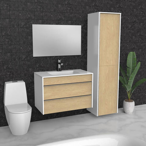 Maple Floating Bathroom Vanity | Drawers | Sink | VOU 36"