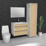 Maple Floating Bathroom Vanity | Drawers | Sink | VOU 30"