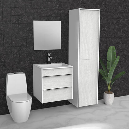 Light Grey Floating Bathroom Vanity | Drawers | Sink | VOU 24"