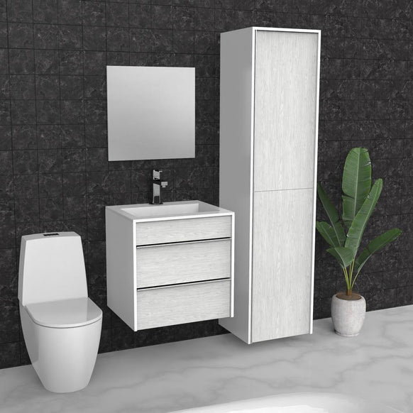 Light Grey Floating Bathroom Vanity | Drawers | Sink | VOU 24