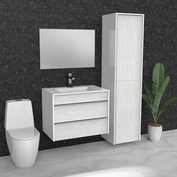 Light Grey Floating Bathroom Vanity | Drawers | Sink | VOU 30