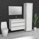 Light Grey Floating Bathroom Vanity | Drawers | Sink | VOU 36"