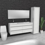 Light Grey Floating Bathroom Vanity | Drawers | Double Sink | VOU 60"