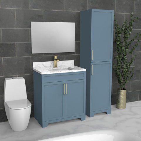 Light Blue Luxury Freestanding Bathroom Vanity | Undermount Sink | VSA 30"