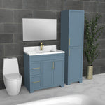 Light Blue Luxury Freestanding Bathroom Vanity | Undermount Sink | VSA 36"