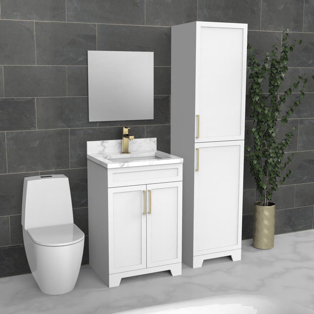 White Luxury Freestanding Bathroom Vanity | Undermount Sink | VSA 24