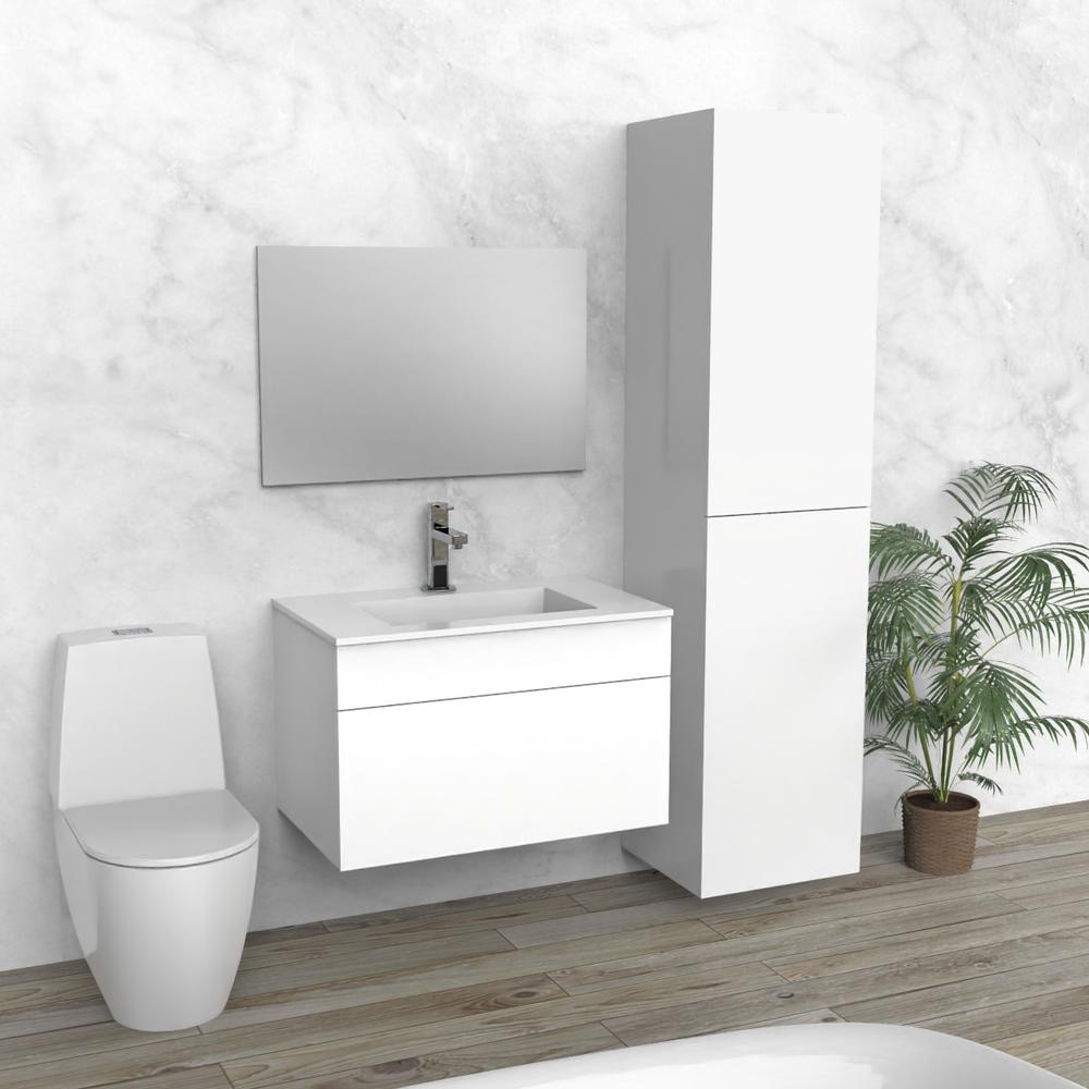 White Floating Bathroom Vanity | Composite Sink | VHU 30