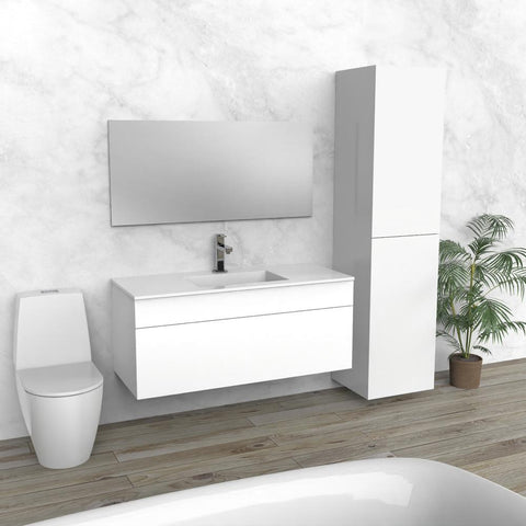 White Floating Bathroom Vanity | Composite Sink | VHU 48"