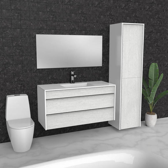 Light Grey Floating Bathroom Vanity | Drawers | Sink | VOU 48