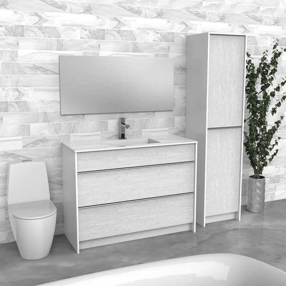 White Freestanding Bathroom Vanity | Composite Sink | VMI 48