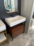 Vanité/console de salle de bain en bois massif | Évier composite | VNG-BTM 30"