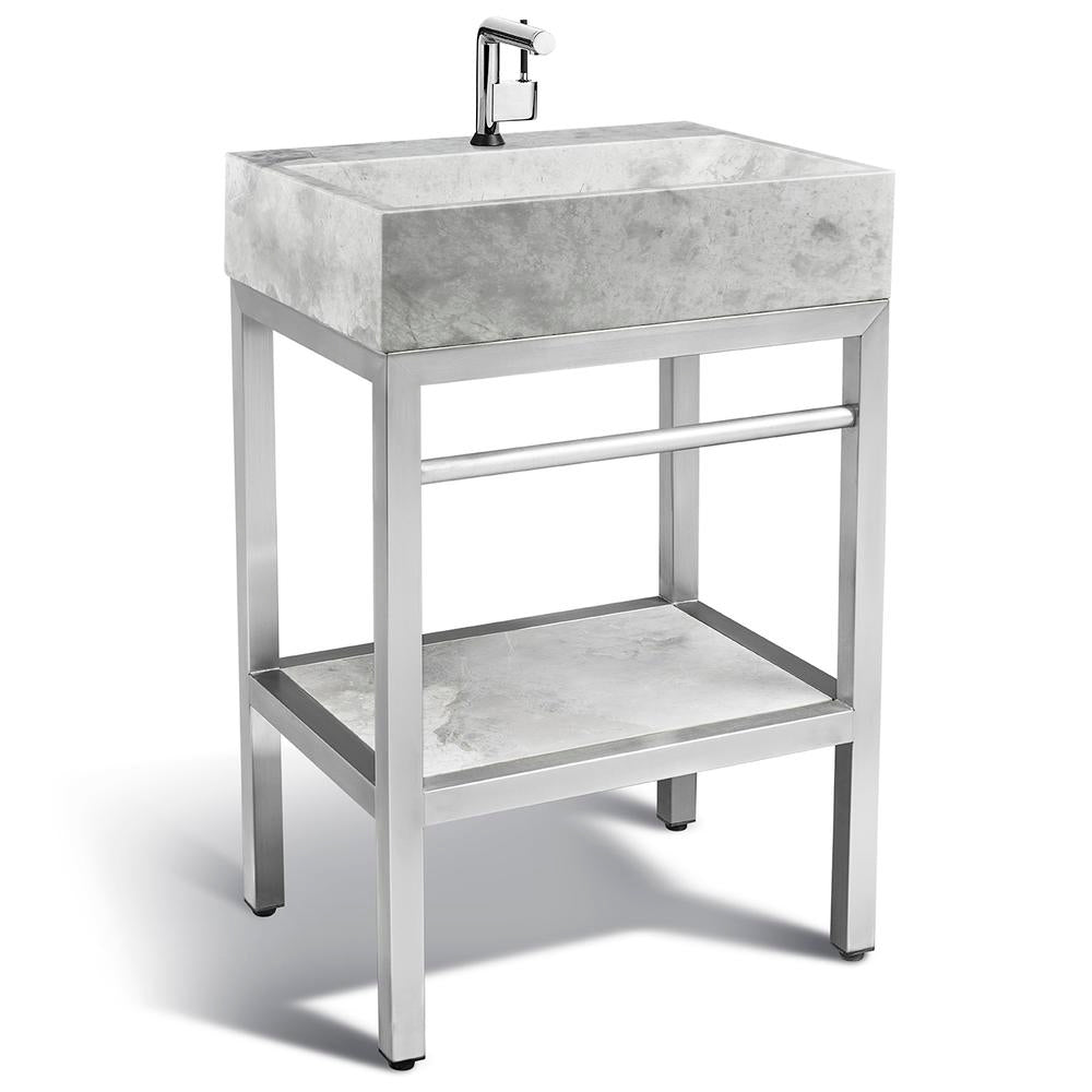 Stainless Steel Bathroom Console | Ice Marble Sink | VMS 24