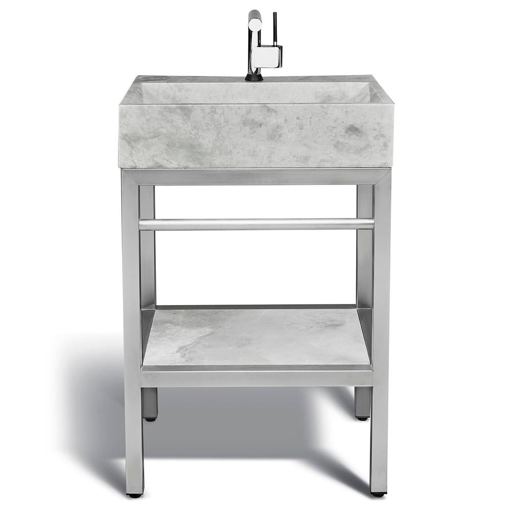 Stainless Steel Bathroom Console | Ice Marble Sink | VMS 24