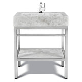 Stainless Steel Bathroom Console | Ice Marble Sink | VMS 30"