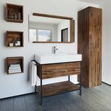 Vanité/console de salle de bain en bois massif | Tiroir et étagère | Évier composite | VNG-TOP 36"