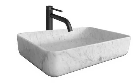 Rectangular Ice Marble Vessel Sink | Solid Stone | 20"