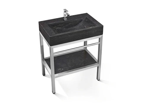 Stainless Steel Bathroom Console | Limestome Sink | VNM 24"