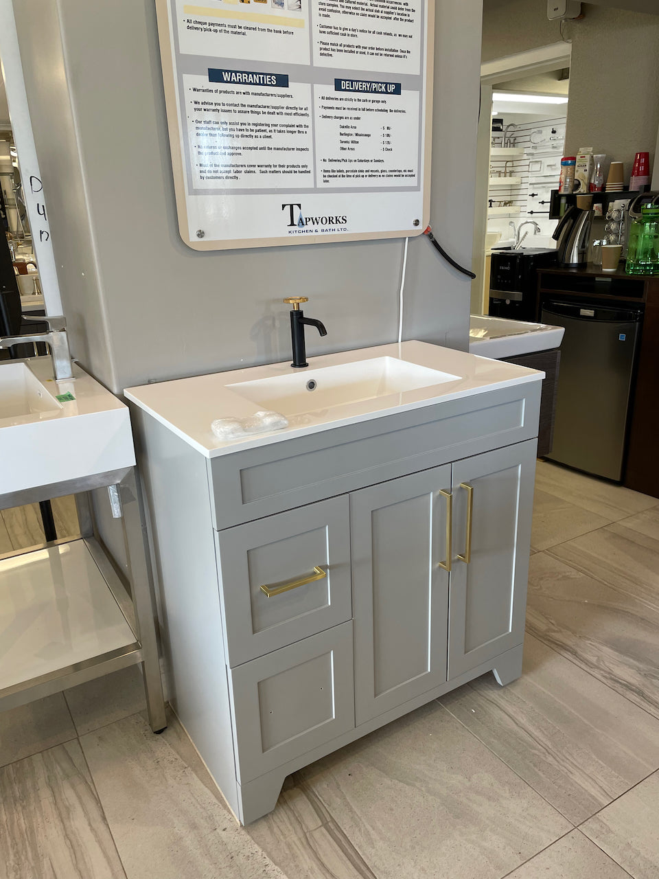 Light Grey Luxury Freestanding Bathroom Vanity | Sink | VSA 36