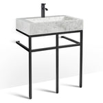 Console de salle de bain noir clair | Lavabo en bloc de marbre glacé | VBT 30"
